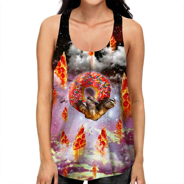 Donut Loving Sloth Girls' Tank Top